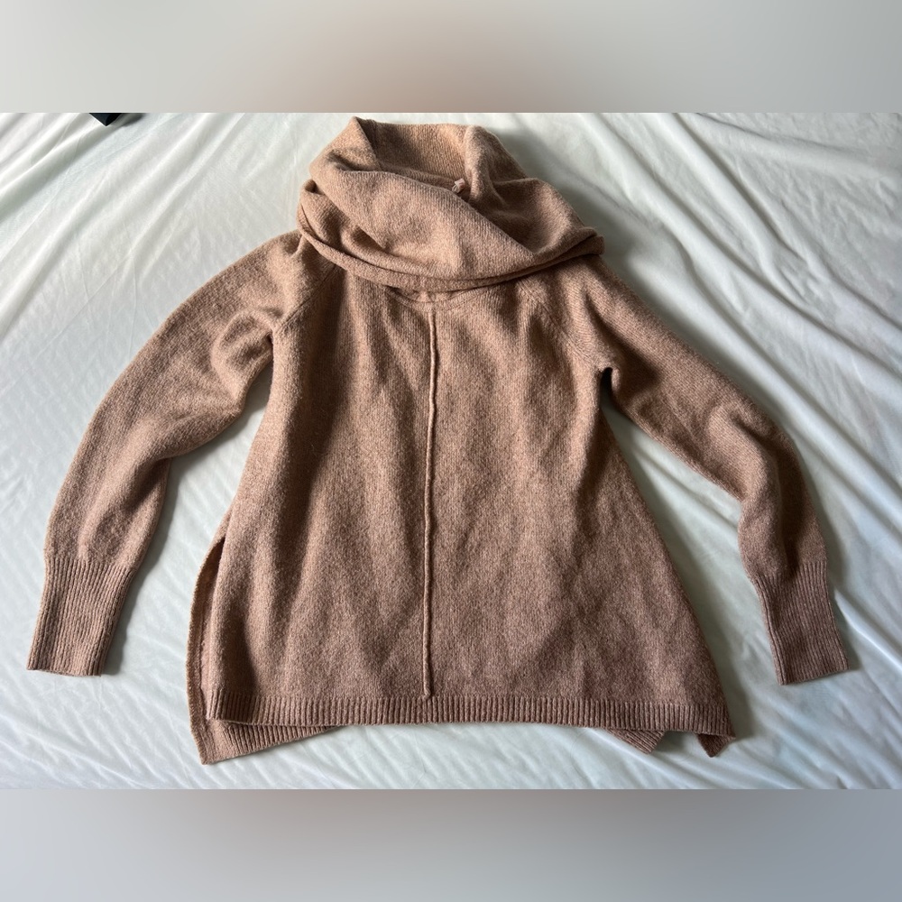 For Thee Women’s Tan Knit Cowl Neck Sweater M